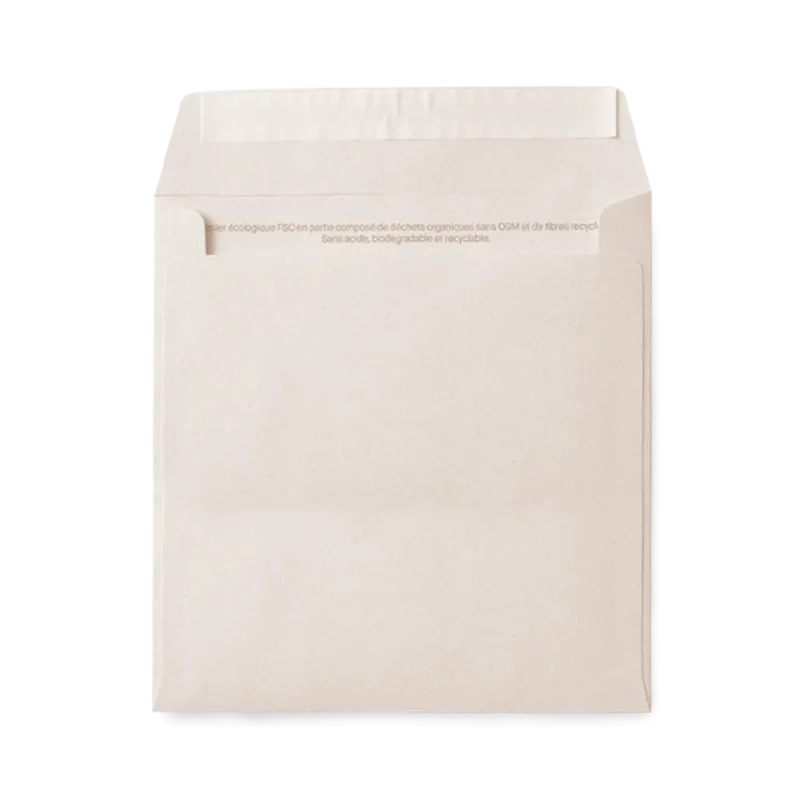 Enveloppe upcyclée vierge raisin | Papierfleur, le papier qui fleurit