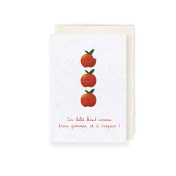 Carte à planter Haut comme 3 pommes – Message tendre et graines