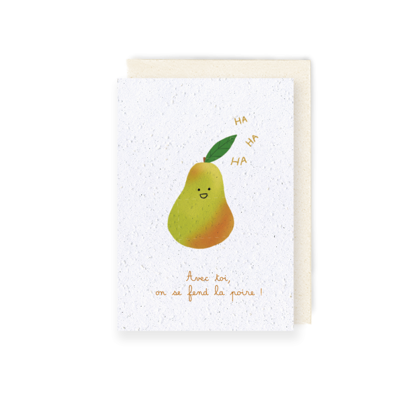 Carte à planter On se fend la poire – Humour à planter | Papier Fleur
