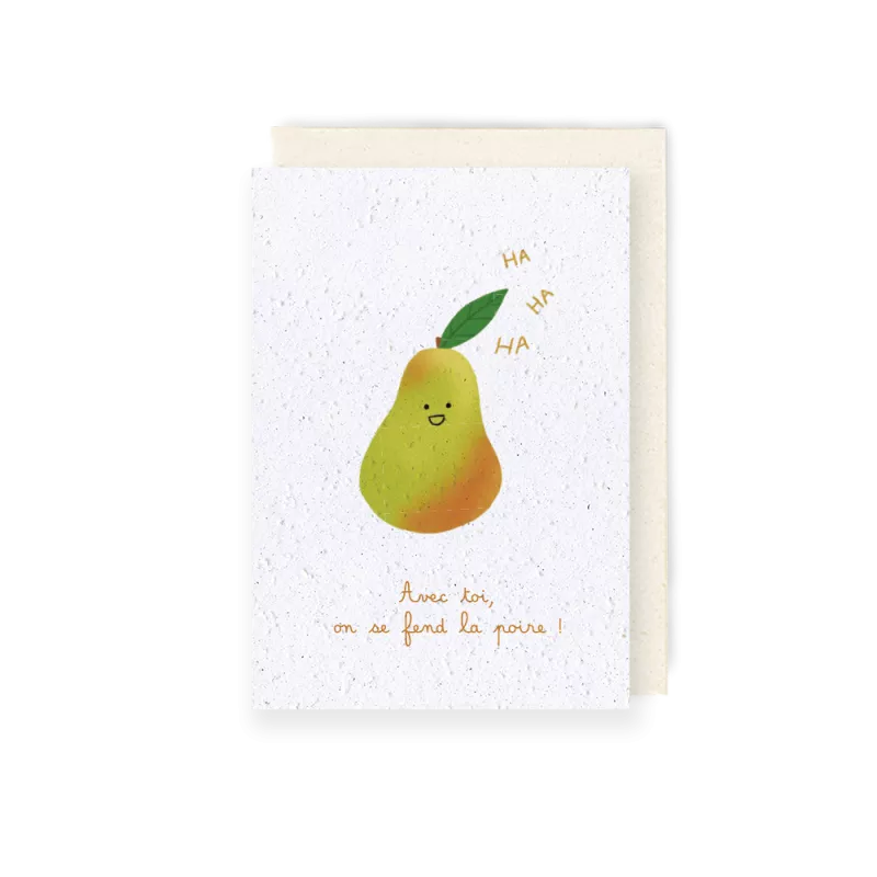 Carte à planter On se fend la poire – Humour à planter | Papier Fleur
