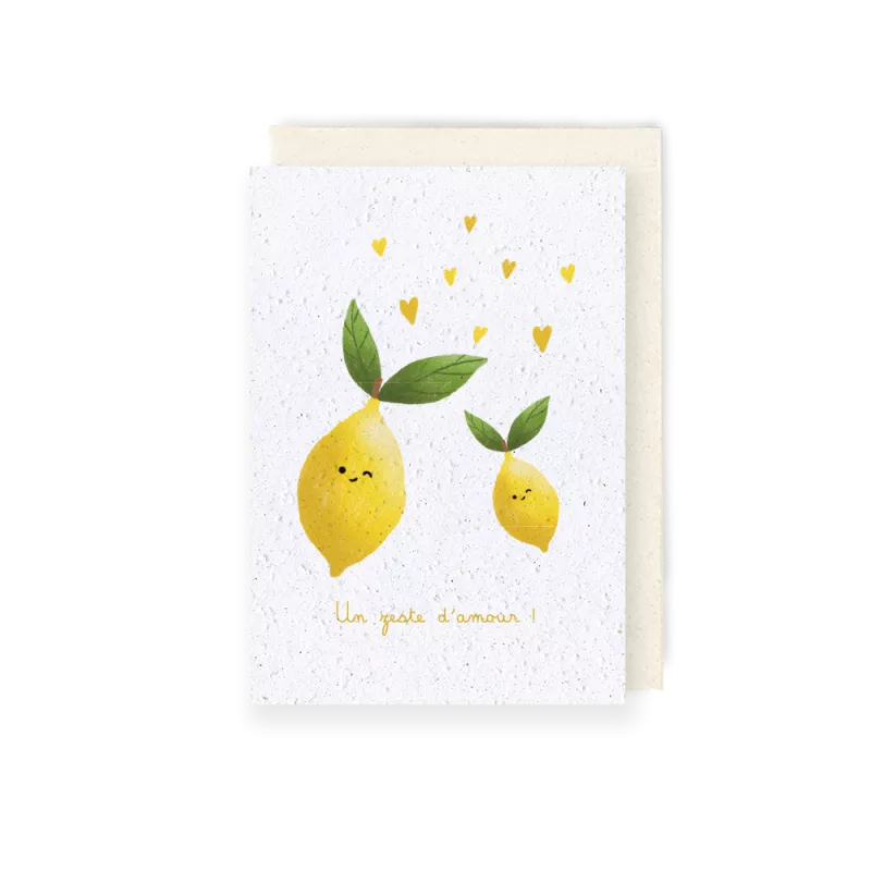Carte à planter « Un zeste d’amour » – Douceur à planter | Papier Fleur
