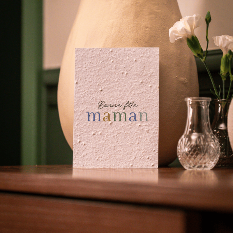 Carte Fête des Mères à planter – Inspiration Monet, fleurs en lumière