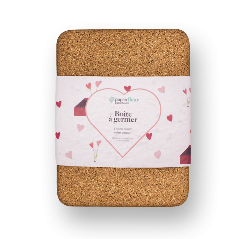 Boîte à germer d'amour | Papierfleur.fr, le papier qui fleurit