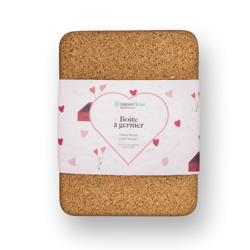 Boîte à germer d'amour | Papierfleur.fr, le papier qui fleurit