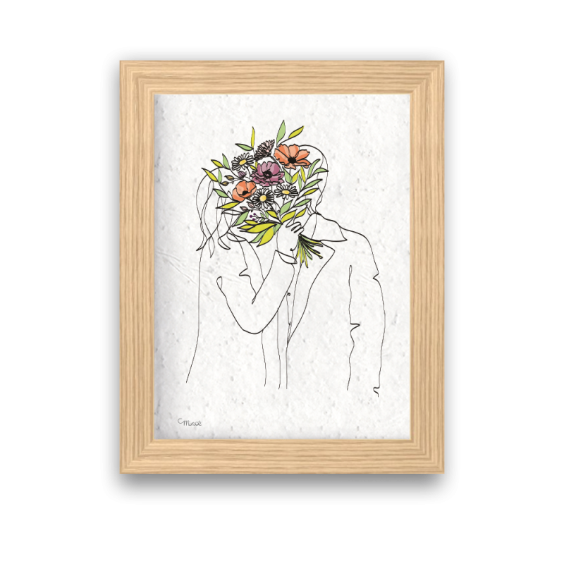 Affiche à planter couple saint-valentin | Papierfleur, le papier qui fleurit