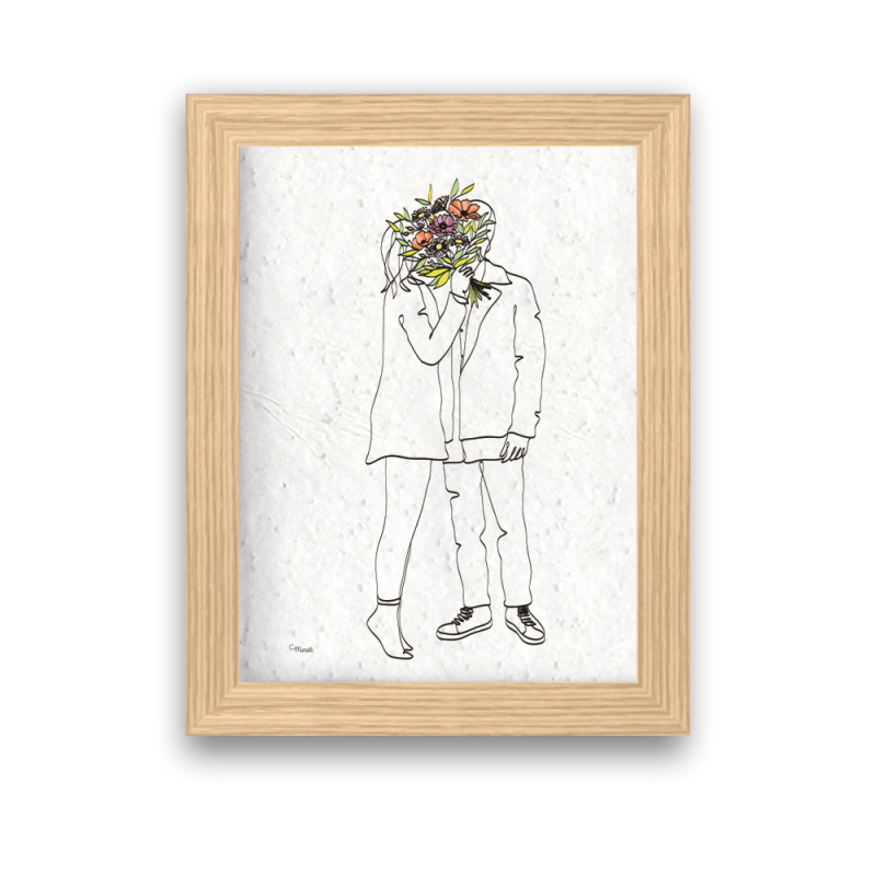 Affiche à planter couple Saint-Valentin | Papierfleur, le papier qui fleurit