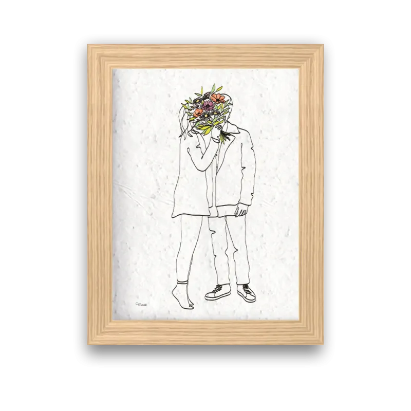 Affiche à planter couple Saint-Valentin | Papierfleur, le papier qui fleurit