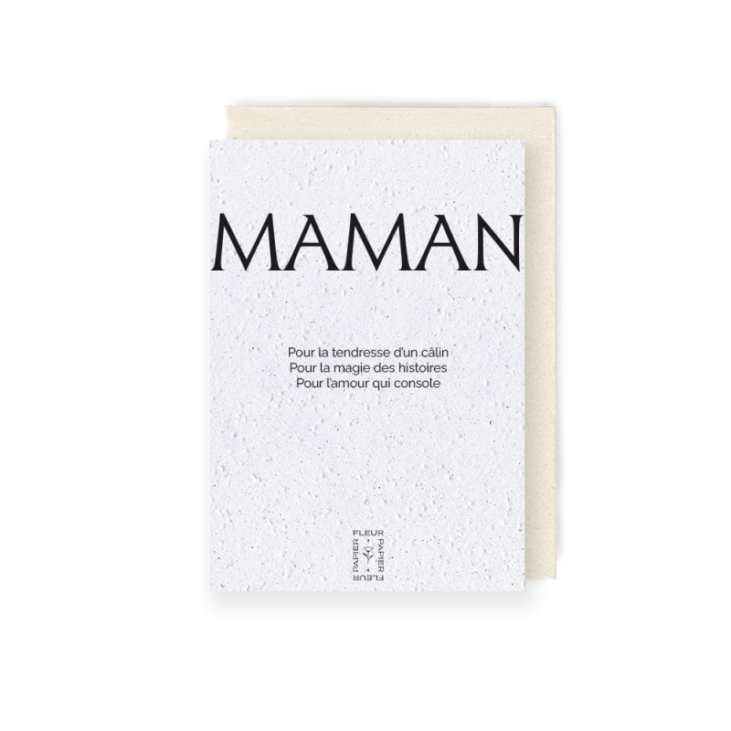 Carte à planter, Maman. Papierfleur.fr le papier qui fleurit
