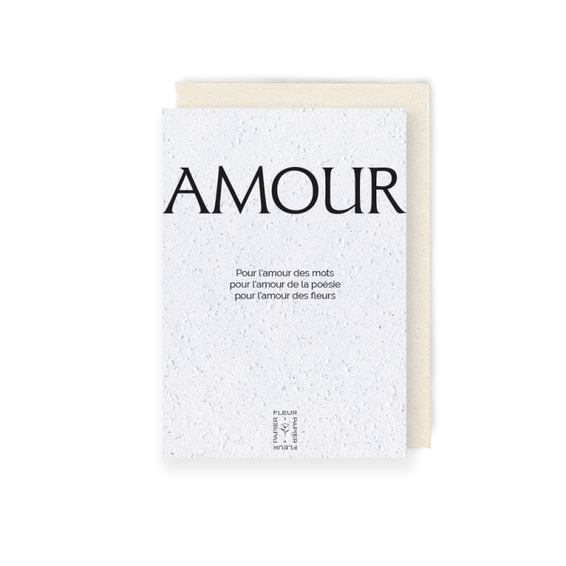 Carte à planter, Amour. Papierfleur.fr le papier qui fleurit