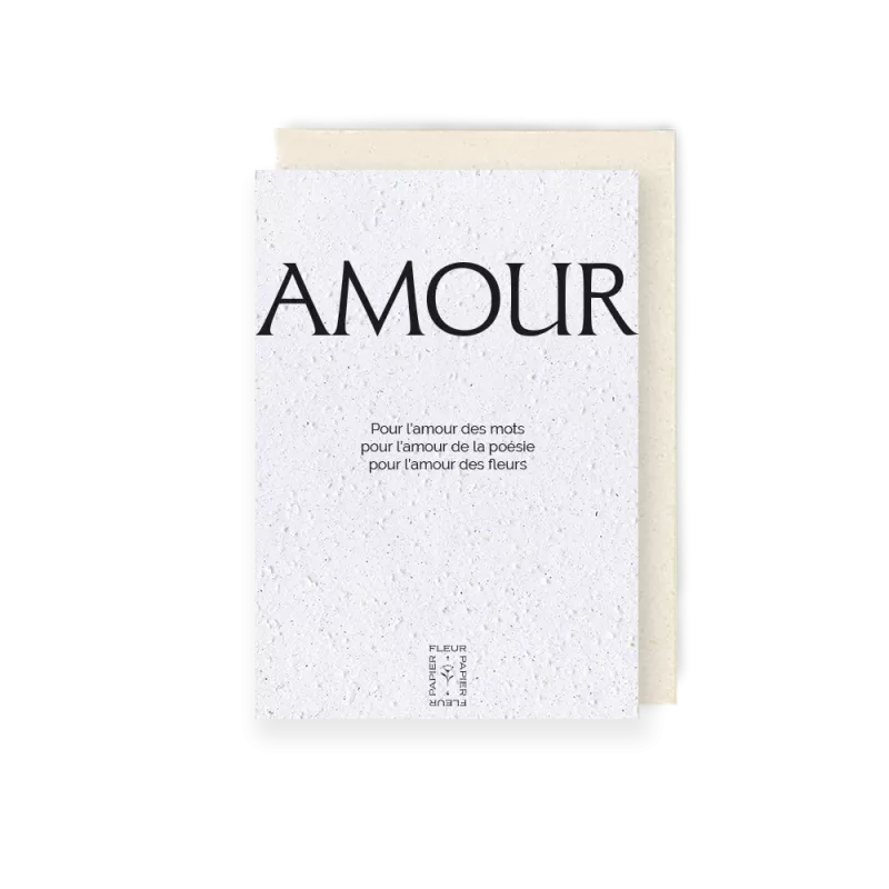 Carte à planter, Amour. Papierfleur.fr le papier qui fleurit