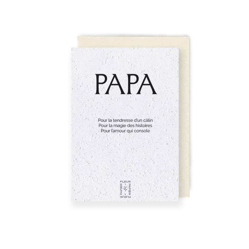 Carte à planter, Papa. Papierfleur.fr le papier qui fleurit