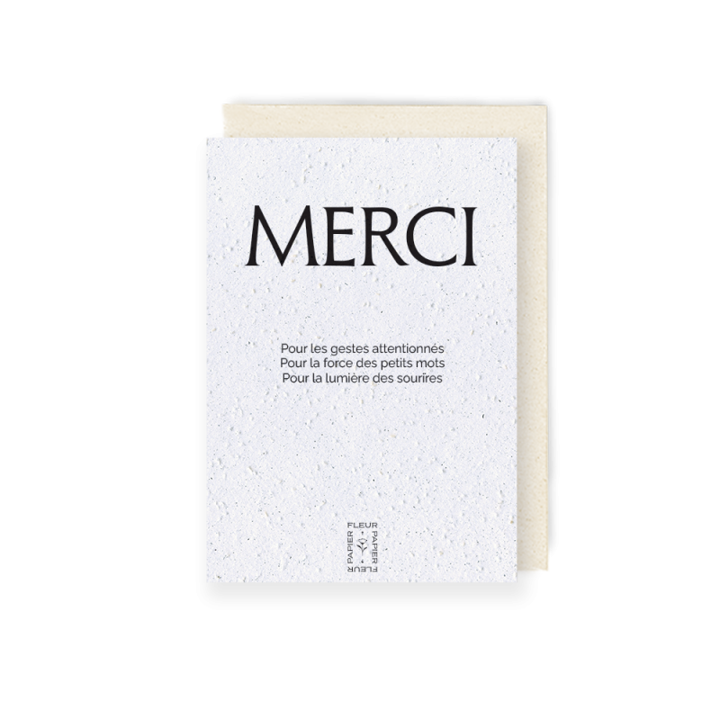 Carte à planter, Merci. Papierfleur.fr le papier qui fleurit