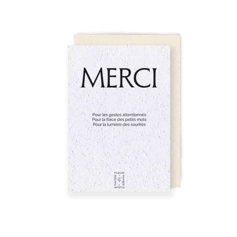 Carte à planter, Merci. Papierfleur.fr le papier qui fleurit