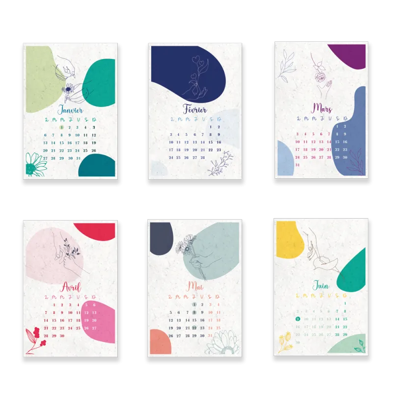 Calendrier à planter 2025 | Mains et fleurs
