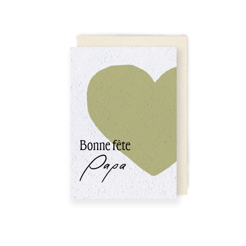 Carte à planter, fête des pères. Papierfleur.fr le papier qui fleurit