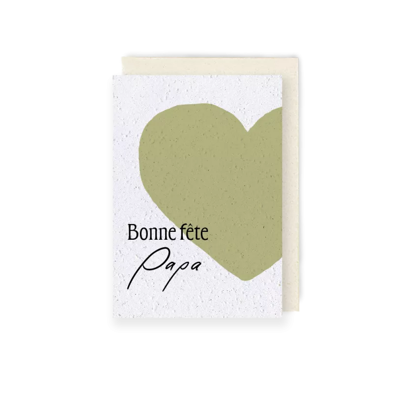 Carte à planter « Tout simplement papa », fête des pères. Papierfleur.fr le papier qui fleurit