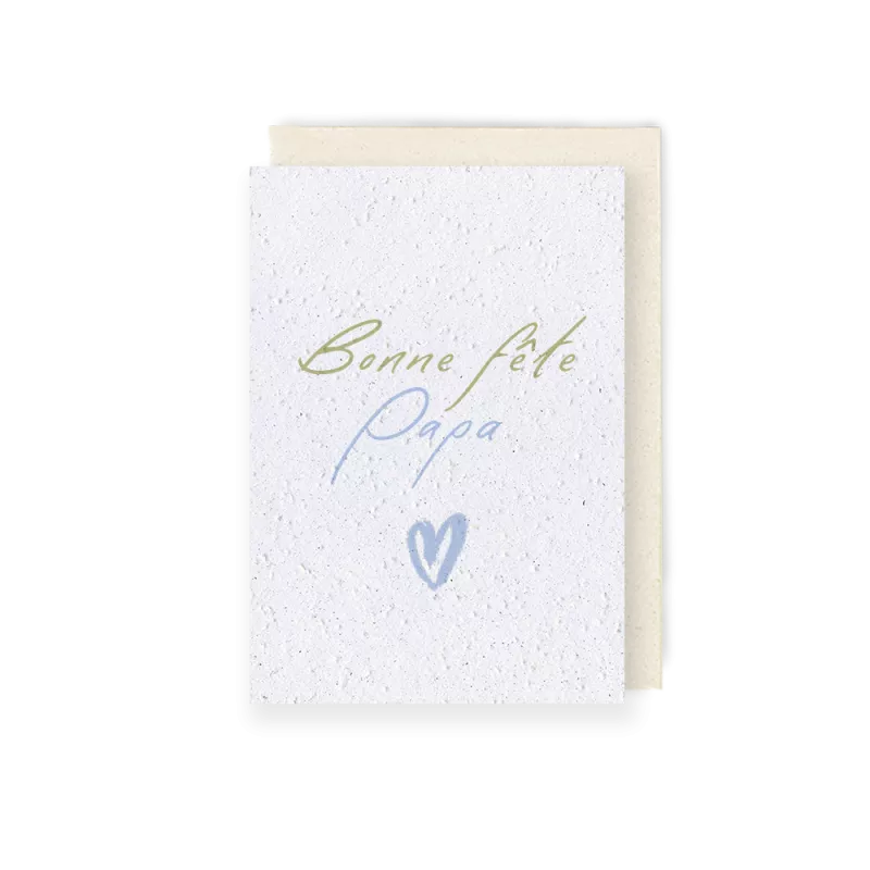 Carte à planter « Un mot doux pour toi », fête des pères. Papierfleur.fr le papier qui fleurit