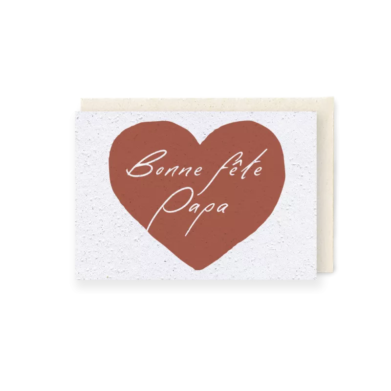 Carte à planter « Mon cœur déborde ». Papierfleur.fr le papier qui fleurit