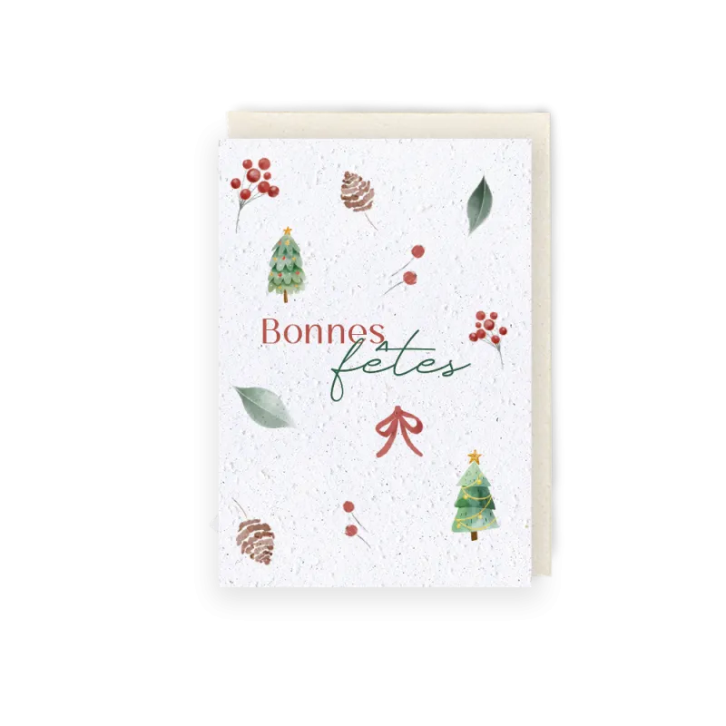 Carte à planter bonnes fêtes | Papierfleur cartes ensemencées