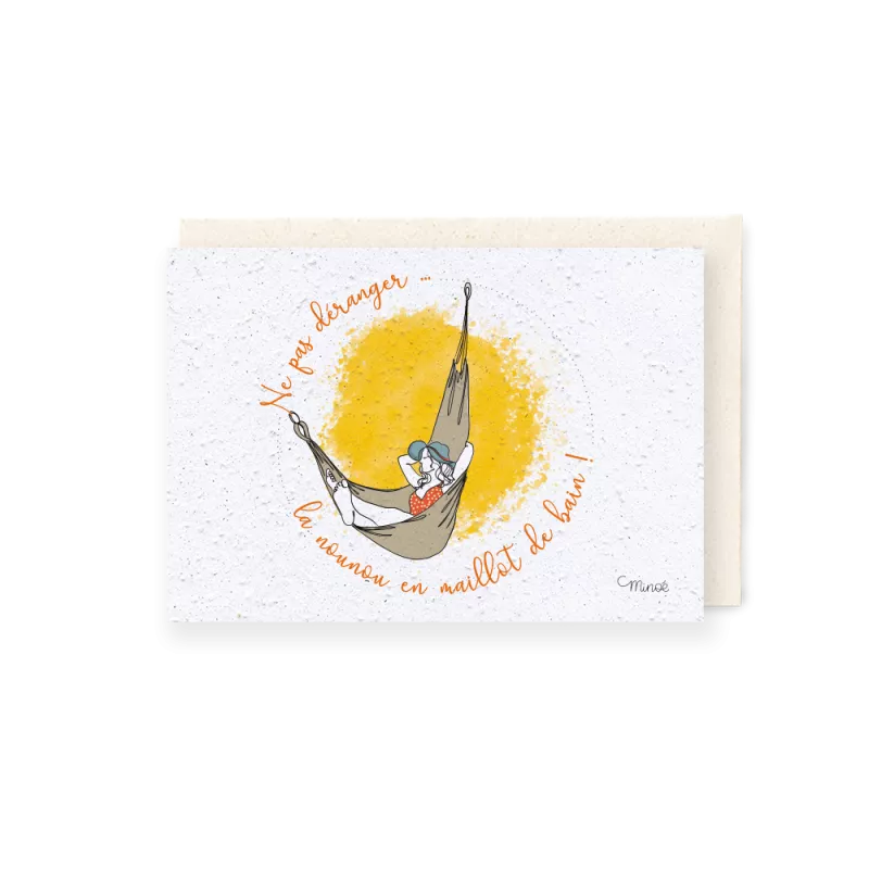 Carte à planter « Nounou en vacances » | Papierfleur.fr, le papier qui fleurit