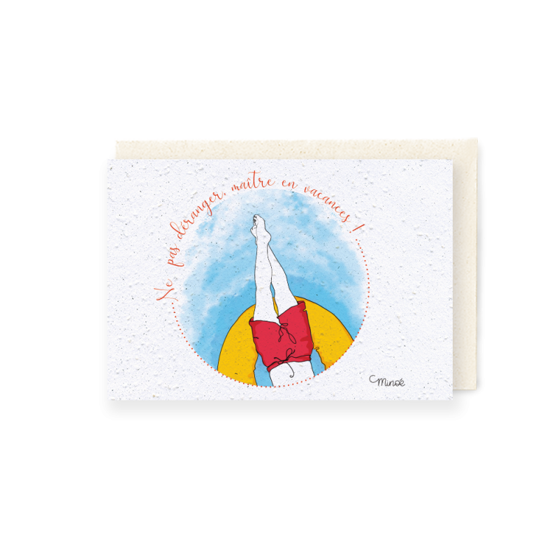 Carte à planter, Maître en vacances | Papierfleur, le papier qui fleurit