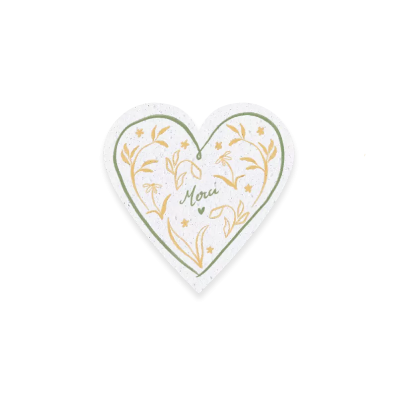 Carte cœur à planter "merci", cadeau fin d’année maîtresse ou maître.