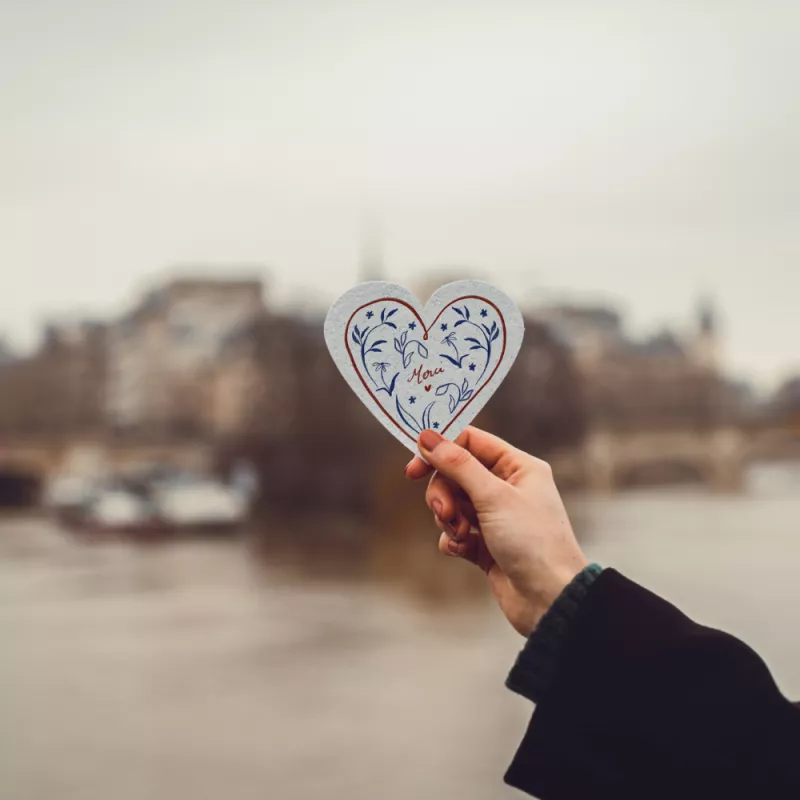 Carte cœur à planter « Merci pour cette année RGB »