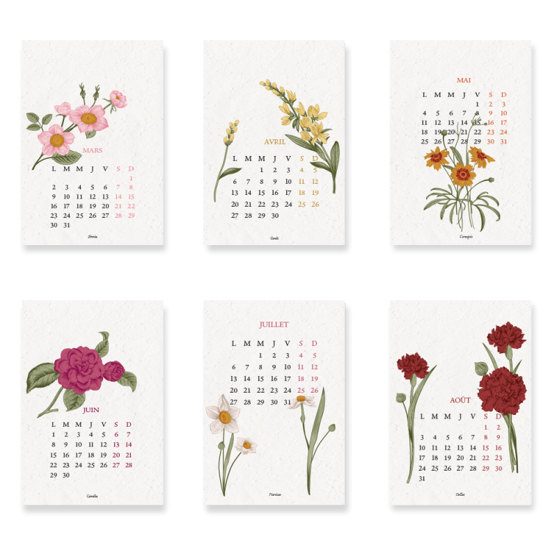 Calendrier à planter Biodiversité | Calendrier scolaire 2025-2026