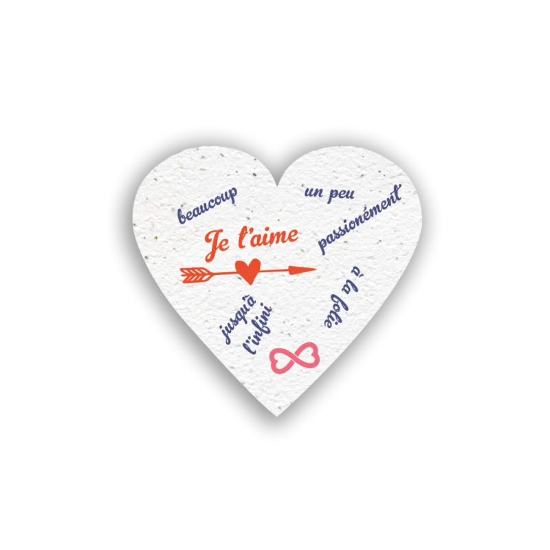 Coeur à planter - Je t'aime | Papierfleur.fr, le papier qui fleurit