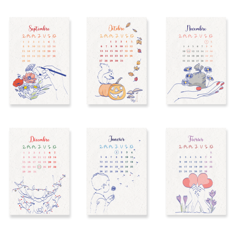 Calendrier à planter | Calendrier 2025-2026l 'école est finie !