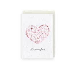 Carte à planter - le Cœur en Fleurs | Papierfleur.fr, le papier qui fleurit