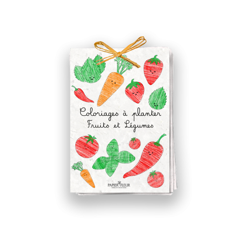 Coloriage à planter, Fruits & légumes à faire pousser