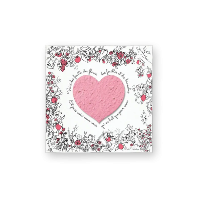 Carte - Voici mon cœur | Papierfleur.fr, le papier qui fleurit