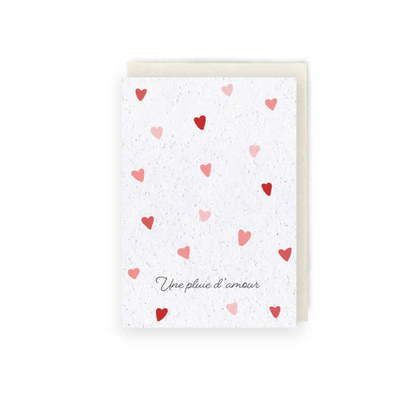 Carte à planter - Une pluie d'amour | Papierfleur.fr, le papier qui fleurit
