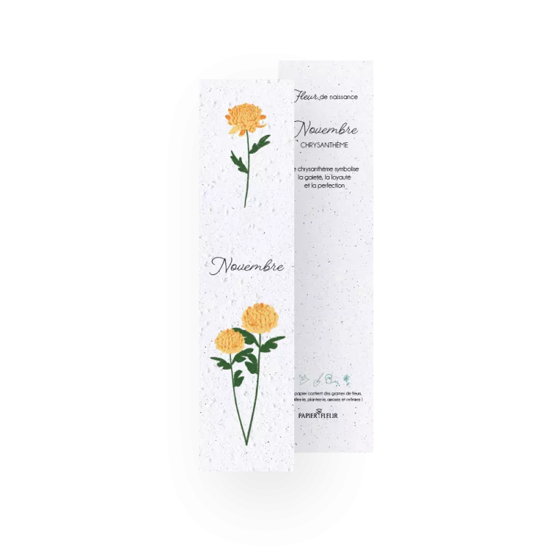 12 Marque-pages à planter - Fleurs de naissance | Papierfleur.fr, le papier qui fleurit