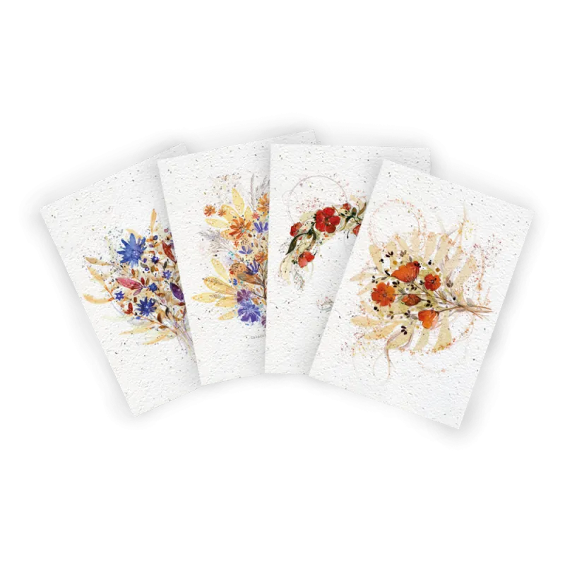 Lot de 4 Cartes à planter - Calacolori | Papierfleur.fr, le papier qui fleurit
