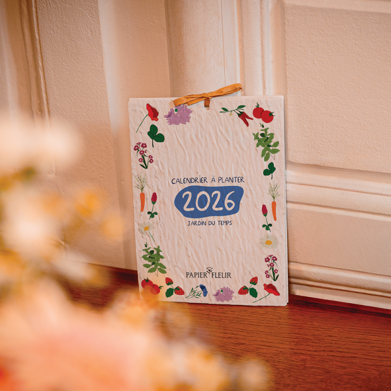 Calendrier à planter 2026  « Jardin du temps » – 13 feuillets, 13 variétés de graines différentes.