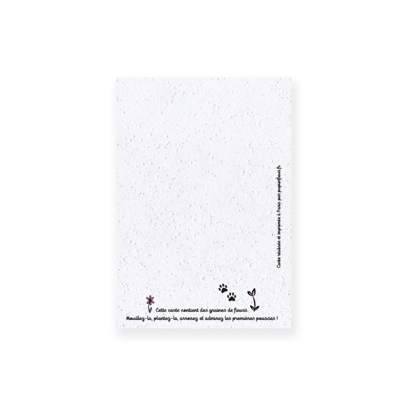 Carte à planter chat - Bisous. | Papierfleur.fr, le papier qui fleurit