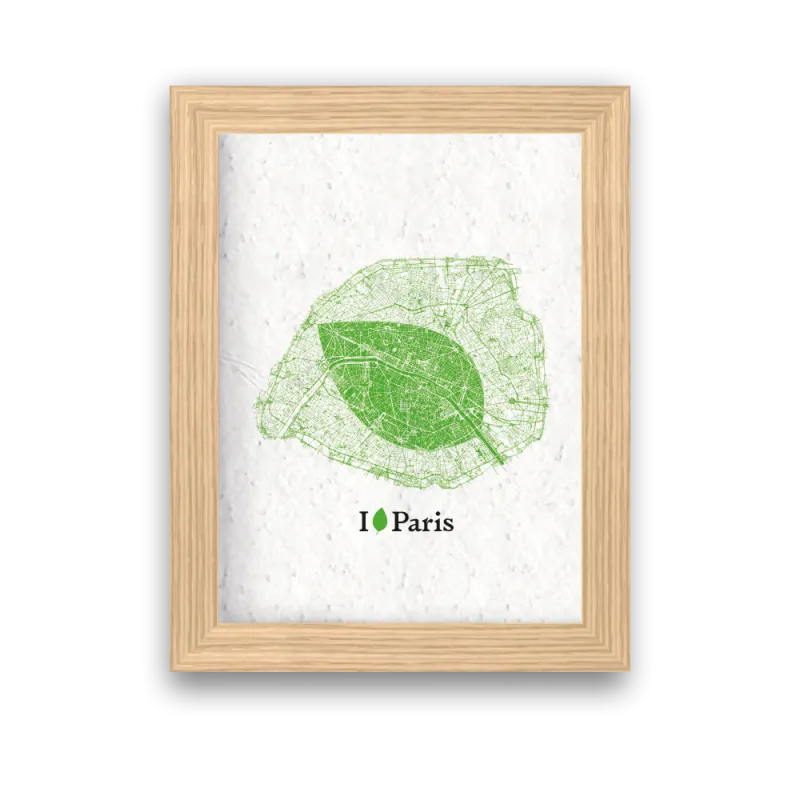 Affiche à planter « I love Paris » | Papierfleur, le papier qui fleurit