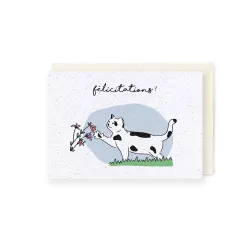 Carte à planter chat « Félicitations ! »
