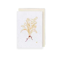 Carte à planter “Douces pensées” jaune – Un bouquet qui se sème