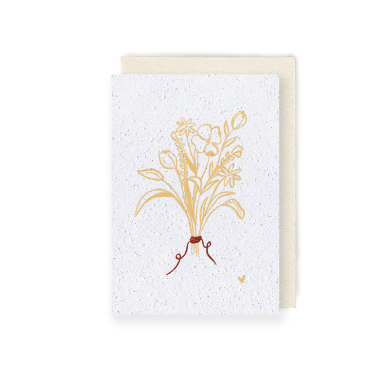 Carte à planter “Douces pensées” – une illustration lumineuse signée Coconut & Roses, imprimée sur papier ensemencé.