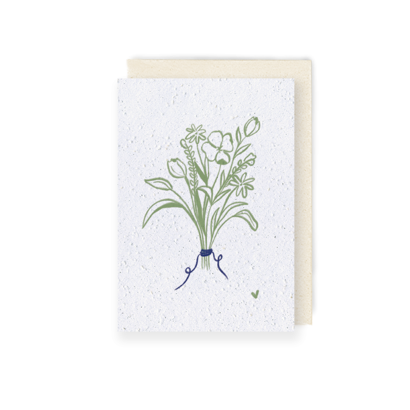 Carte à planter “Douces pensées” – un dessin végétal tendre et apaisant signé Coconut & Roses.