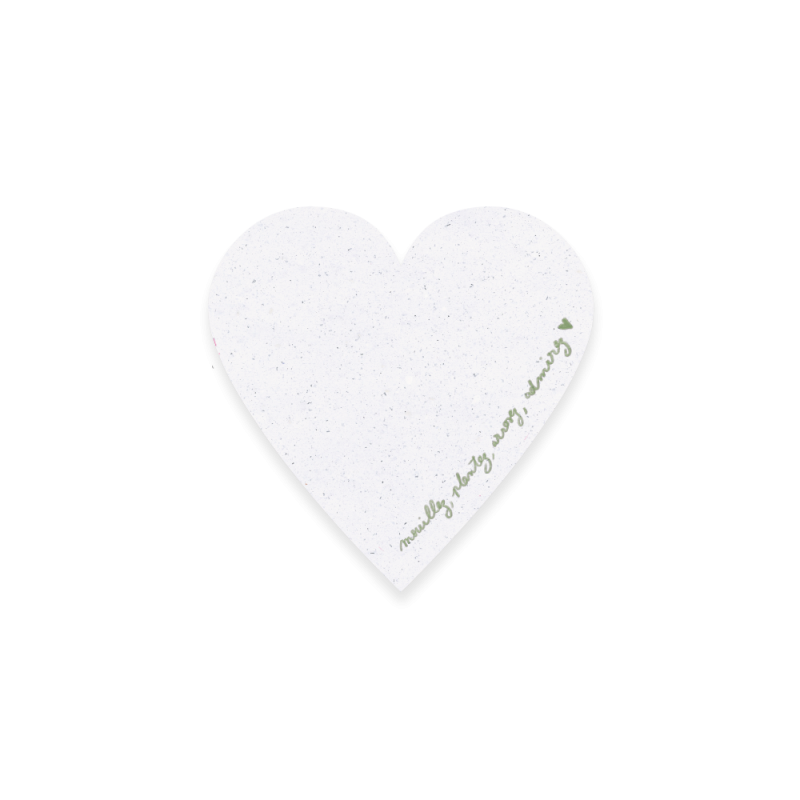 Carte à planter cœur “Merci” rouge et bleu | Papier Fleur