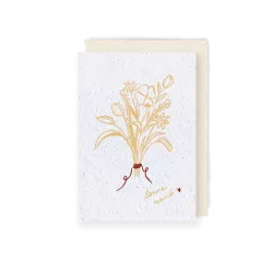 Carte à planter, Douce pensée “Bonne année” jaune