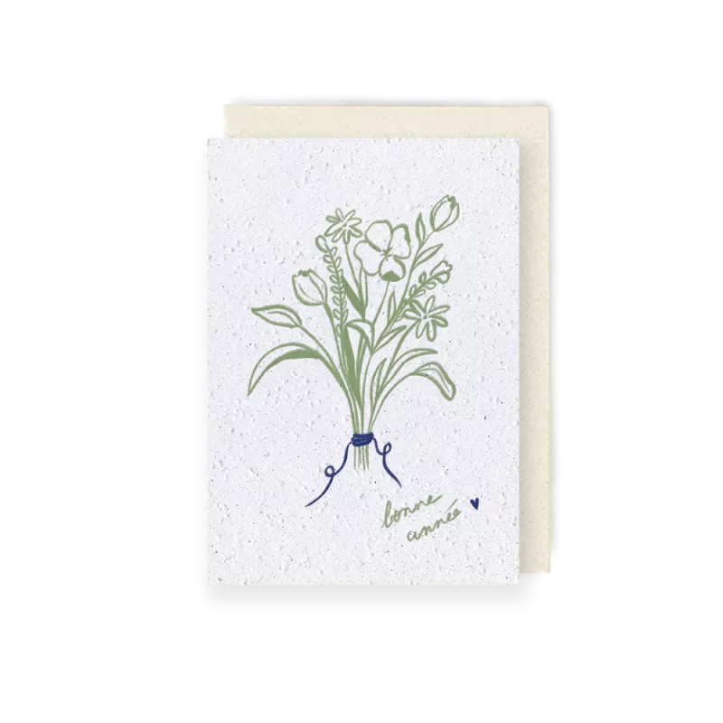 Une carte à planter, Douce pensée “Bonne année” vert, c’est bien plus qu’une carte.