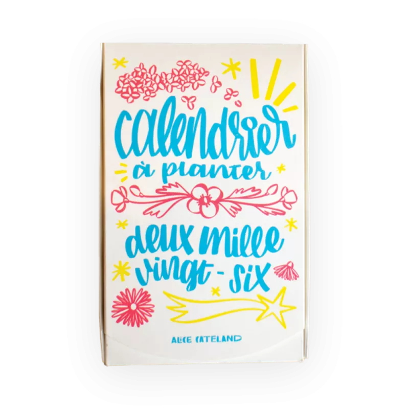 Calendrier à planter 2026, « L’art et la couleur » Signé Alice Cateland — Édition Premium