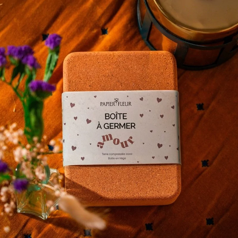 Boîte à germer d'amour | Papierfleur.fr, le papier qui fleurit