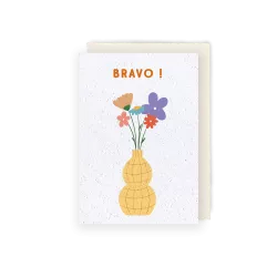 Carte à planter « Vase bravo »