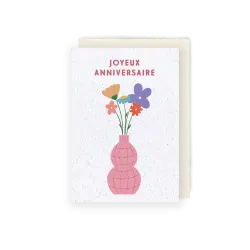 Carte à planter - Vase anniversaire | Papierfleur.fr, le papier qui fleurit